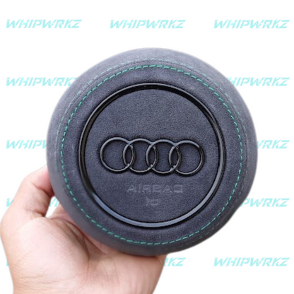 Audi TT / R8 Custom Airbag Cover Leather Alcantara Green Stitching Whipwrkz