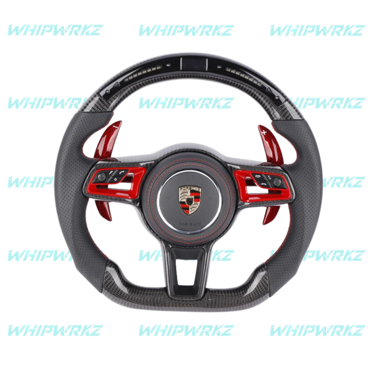 Porsche 2014+ Red Carbon Paddle Shifters (Bold)