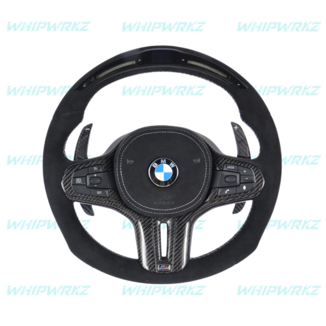 BMW G Series 2016-2023 Black/Red Carbon Competition Style Carbon Paddle Shifters (Bold)