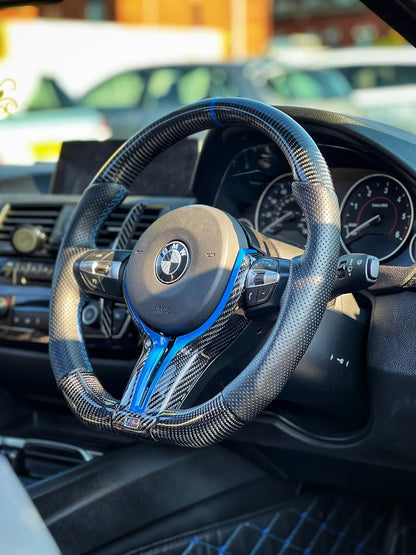 BMW F Series Black Carbon Trim With Royal Blue Insert