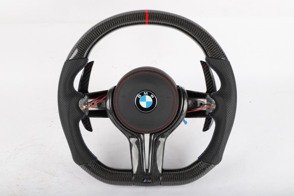 BMW F Series 2014-2019 Black/Red Carbon Competition Style Carbon Paddle Shifters (Bold)