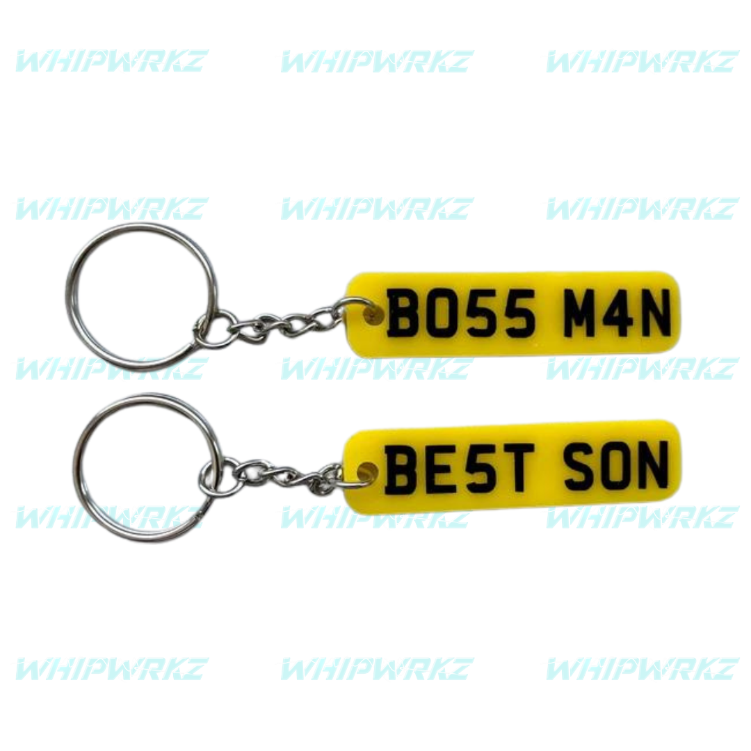 Customisable Number Plate 4D Key Rings